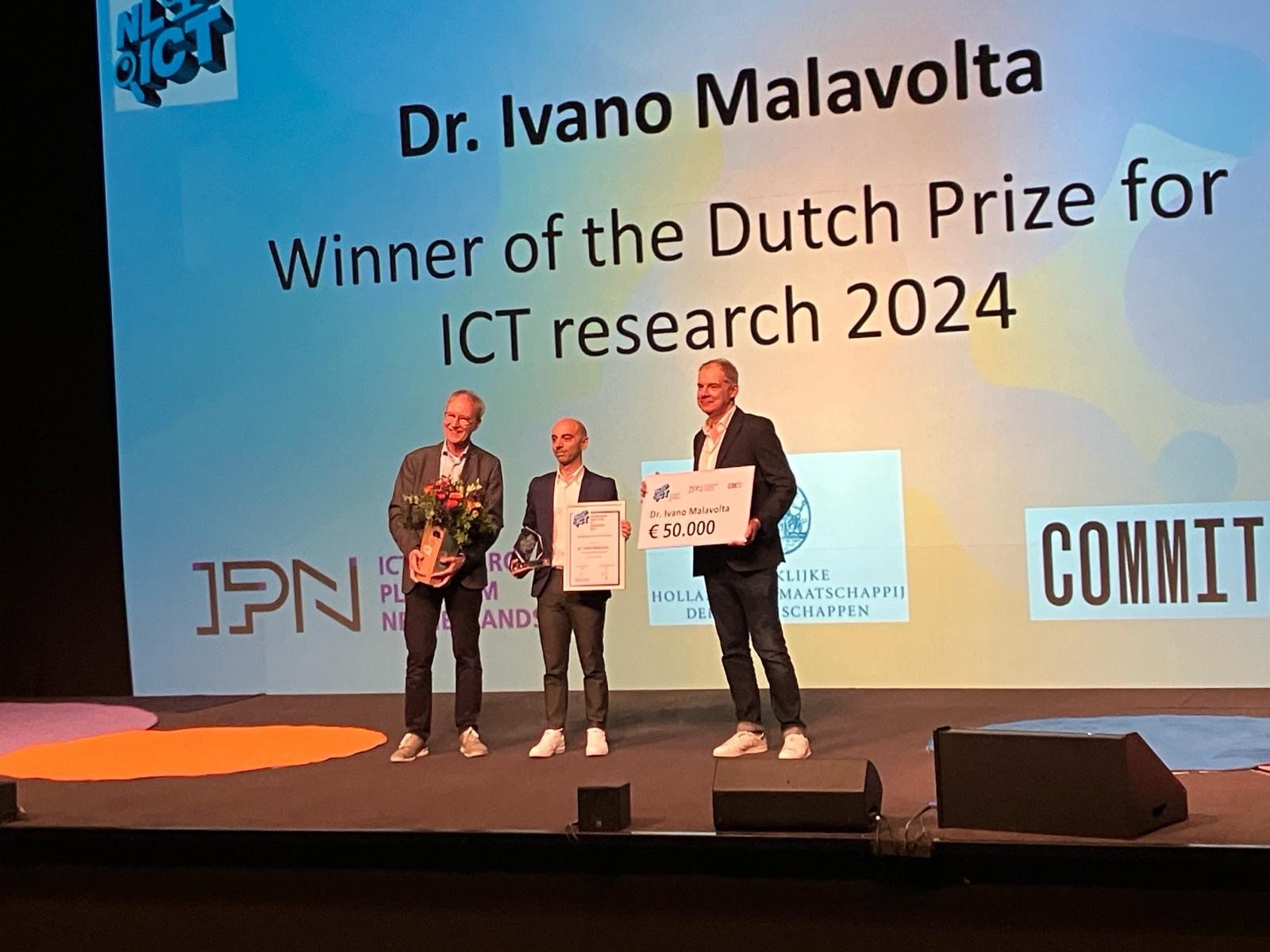 Dutch Prize for ICT research 2024 awarded to Dr. Ivano Malavolta